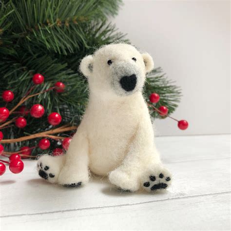 Needle Felting Kit Polar Bear Make Your Own Polar Bear Decoration Craft