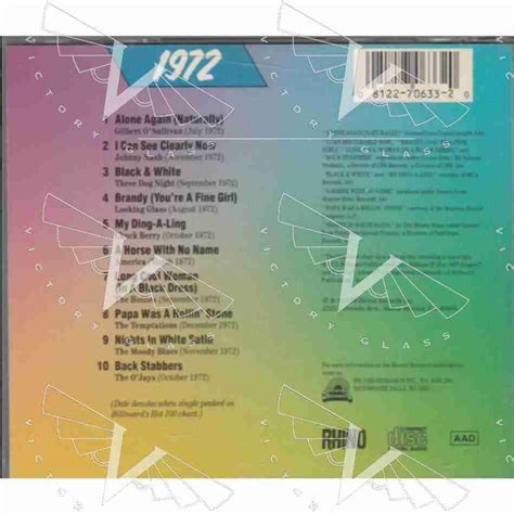 Billboard Top Rock N Roll Hits 1972 CD Victory Glass