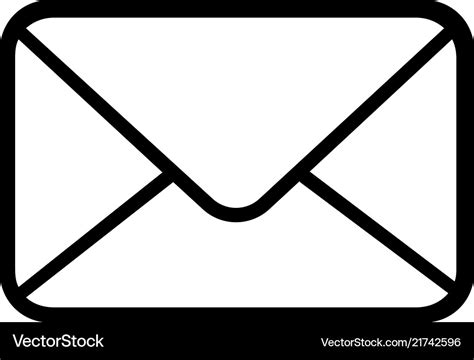 Email icon outline isolated on white Royalty Free Vector