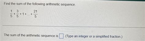 Solved Find the sum of the following arithmetic | Chegg.com