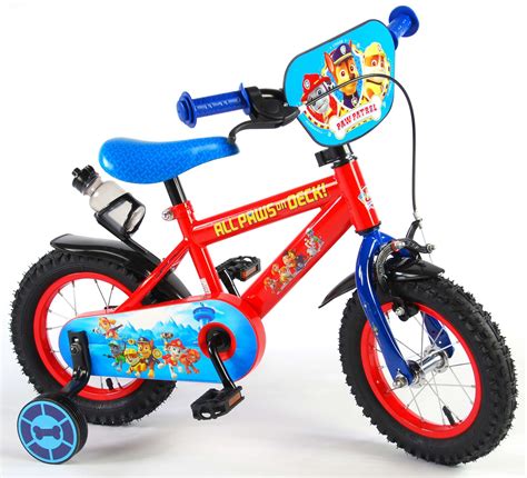 Paw Patrol Kinderfiets Jongens Inch Rood Blauw Stapelopfietsen