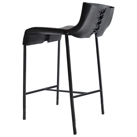 Set Of 4 Counter Or Bar Stools Moderncontemporary Blackened Steel And