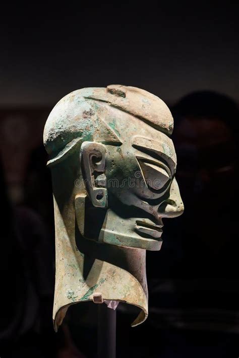 A Bronze Human Head Statue From The Th Century Bc In China Editorial