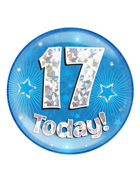 Jumbo Badge 17 Today Blue Its My Party