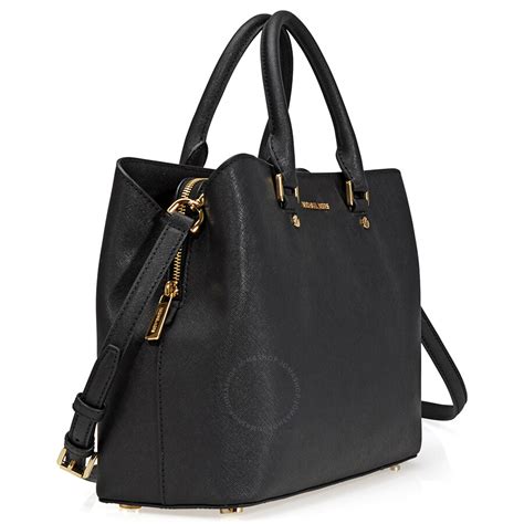 Michael Kors Savannah Saffiano Leather Satchel Black Savannah