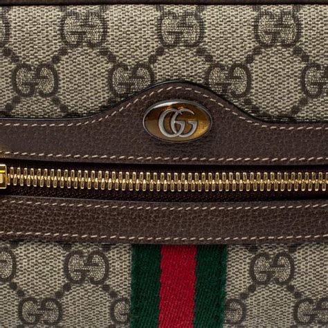 Gucci Beige Ebony GG Supreme Coated Canvas And Leather Ophidia Belt Bag