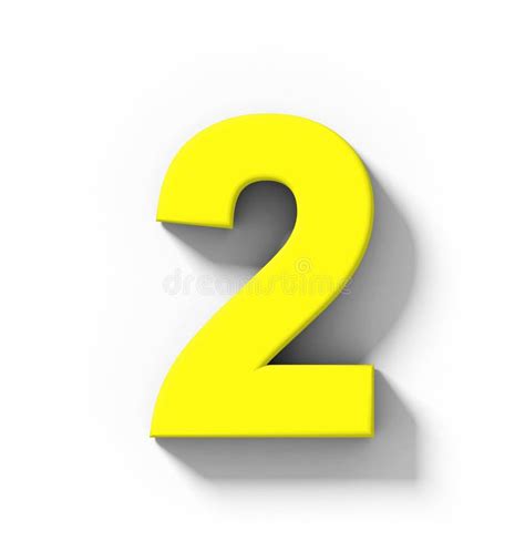 Number D Yellow Isolated On White With Shadow Orthogonal Pr Stock