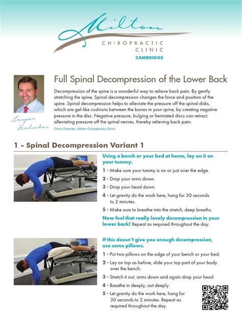 Spinal Decompression Exercise Sheet V2 | PDF | Back Pain | Vertebral Column