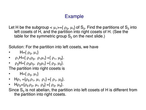 PPT SECTION 10 Cosets And The Theorem Of Lagrange PowerPoint