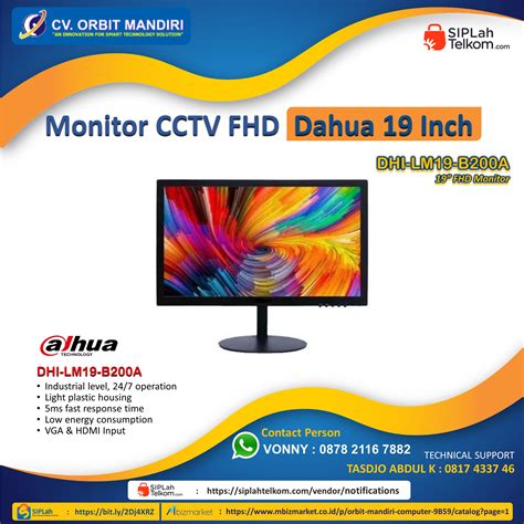 Monitor Cctv Dahua Dhi Lm B A Inch Fhd Siplah