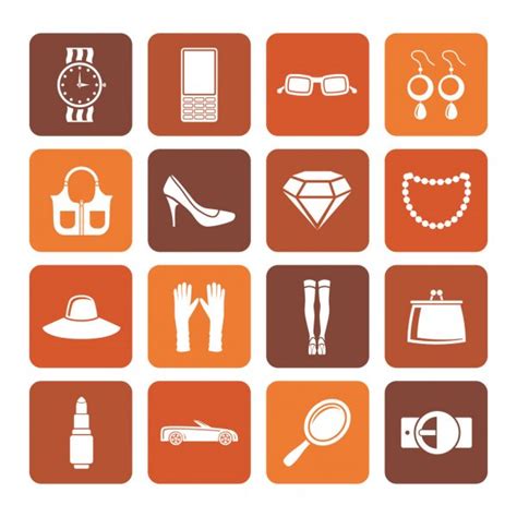 Woman And Female Accessories Icons Stock Vector Stoyanh 5248634