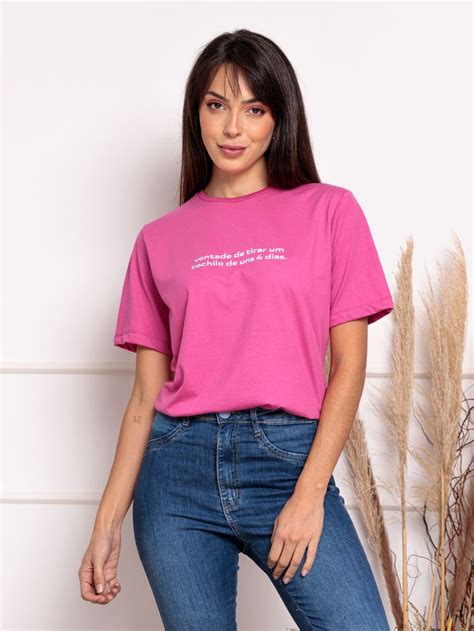 Camiseta Feminina Oversized Estampada Vontade De Tirar Um Cochilo