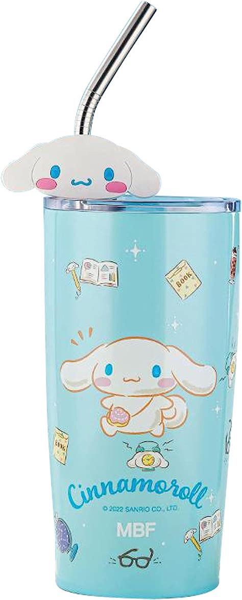 Everyday Delights Sanrio Cinnamoroll Vaso Con Funda Y Pajita Ml