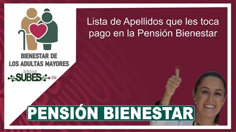 Lista De Apellidos Que Les Toca Pago En La Pensión Bienestar 🥇 【 Noviembre 2024】