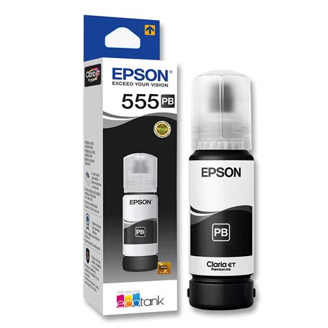 Tinta Original Refil Epson 555 Pb Preto 70ml T555120 Para Impressora