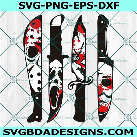 Horror Movie Characters In Knives Bloody Svg Halloween Svg SvgBdaDesigns