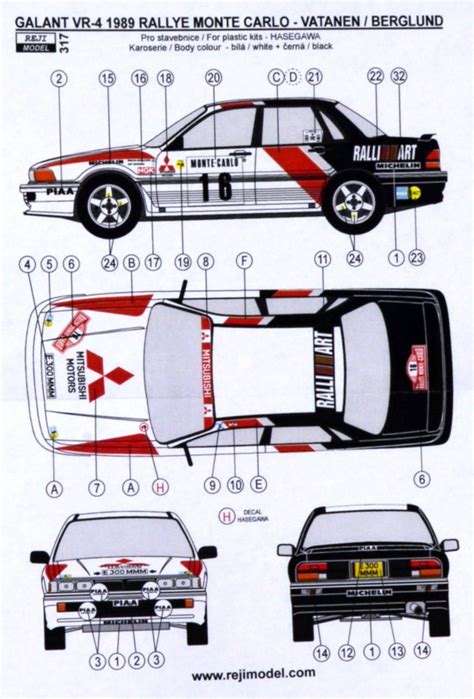 MODELIMEX Online Shop | 1/24 Mitsubishi Galant VR-4 Rally Monte Carlo 1989 | your favourite ...