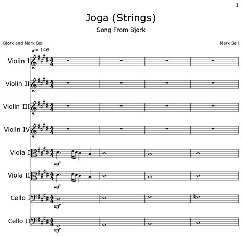 Joga Strings Sheet Music For Violin Viola Cello