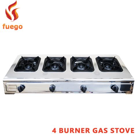 4 Burner Linear Style Stainless Steel Gas Stove Honeycomb FUEGO FG ...