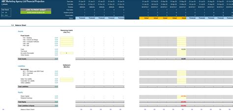 Excel Template Marketing Business Financial Projection Statement