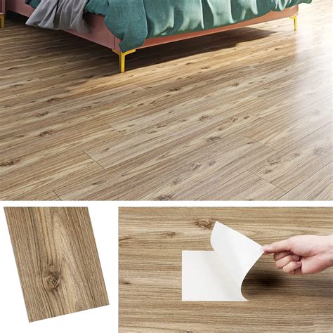 Livelynine 6x36 Peel And Stick Floor Tile Wood Look Waterproof Vinyl Flooring Peel And Stick Wood