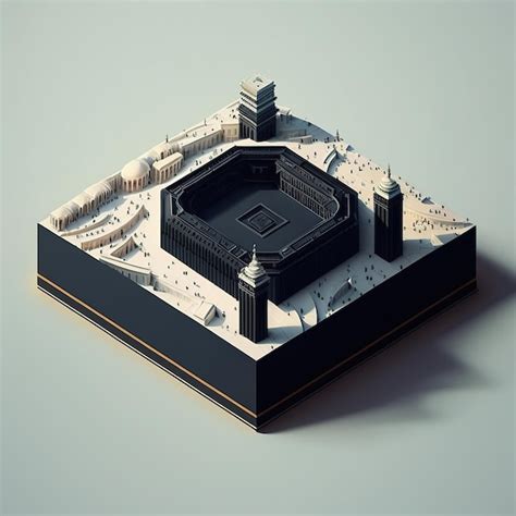 Premium Ai Image Ai Generated Illustration Isometric Hajj In Kaaba Of