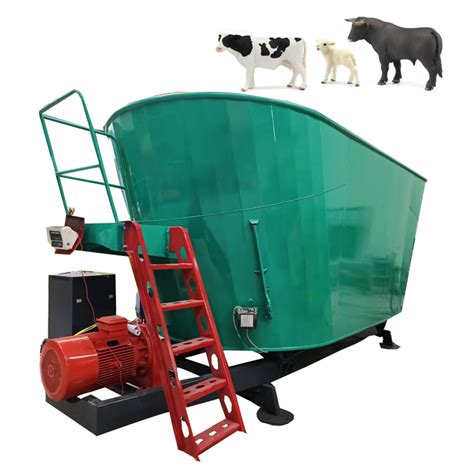 Farmuse 5cbm Tmr Feeding Mixer Wagon Machine 1 Ton Horizontal Animal