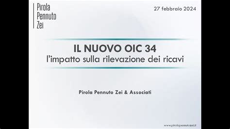 Webinar Il Nuovo Oic L Impatto Sulla Rilevazione Dei Ricavi Youtube