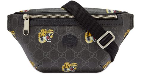 Gucci Gg Tiger Waist Bag In Black For Men Lyst