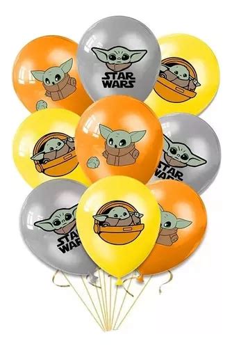 Pack 12 Globos Latex Star Wars Baby Yoda grogu Cumpleaños Cuotas