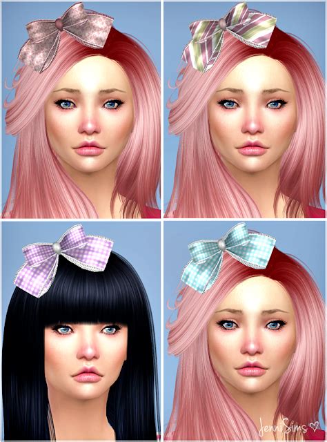 Jennisims Downloads Sims 4 Sets Of Accessory Juice Box And Bow Hair