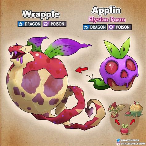 Elysian Applin And Wrapple The Poison Apple Pokemon In 2023 Pokemon