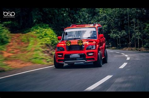 This Modified Mahindra Scorpio Is Red Hot Muscle