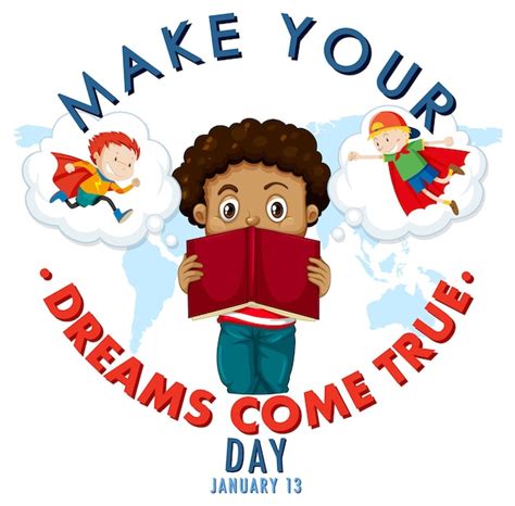 Free Vector Make Your Dream Come True Day Banner Design