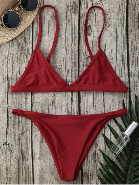 36 OFF 2021 Spaghetti Strap Bikini Suit In RED ZAFUL
