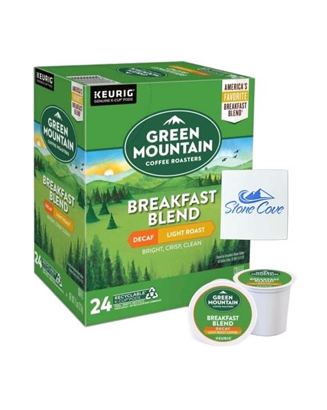 Green Mountain Breakfast Decaf Coffee K Cups Bundle With