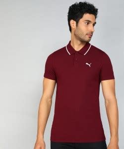 Puma Solid Men Polo Neck Red T Shirt Buy Puma Solid Men Polo Neck Red