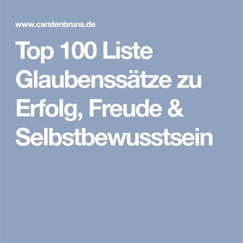 Top Liste Glaubenss Tze Zu Erfolg Freude Selbstbewusstsein