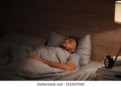 Young Man Sleeping Bed Night Stock Photo 1515637445 | Shutterstock