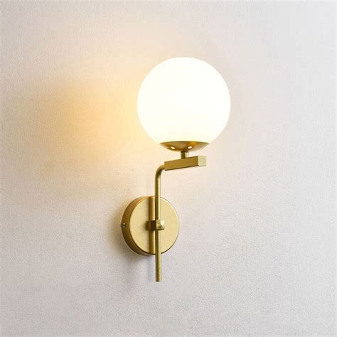 Gold Frosted Glass Ball Wall Light Harold Electricals