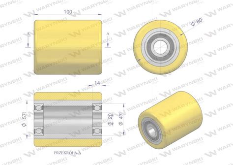 Warynski Rolka Uniwersalna Do Wózka Paletowego Poliuretan Fi80X100X20