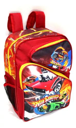 Mochila Infantil Hot Wheels Racing Costas Tam G Meninos Cor Vermelho