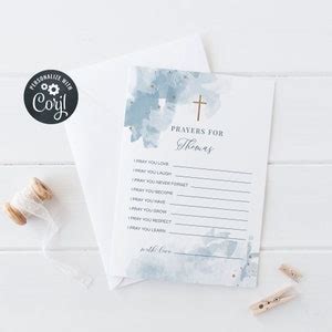 Editable Baptism Prayer Card Template, Christening Prayer Card, Baby ...