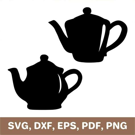 Two Black Teapots With The Words Svg Dxf Eps Png