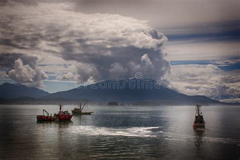 Fishing Boat Seines For Salmon Alaska Stock Image Image Of Seining