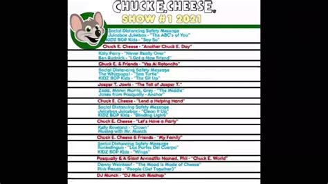 Chuck E Cheeses Show 1 2021 Playlist Youtube