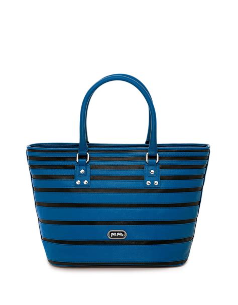 Folli Follie Stripe Blue Handbag in Blue | Lyst