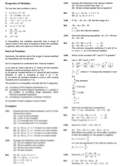 SOLUTION Algebra Inequalities And Modulus Explanatory Study Notes With