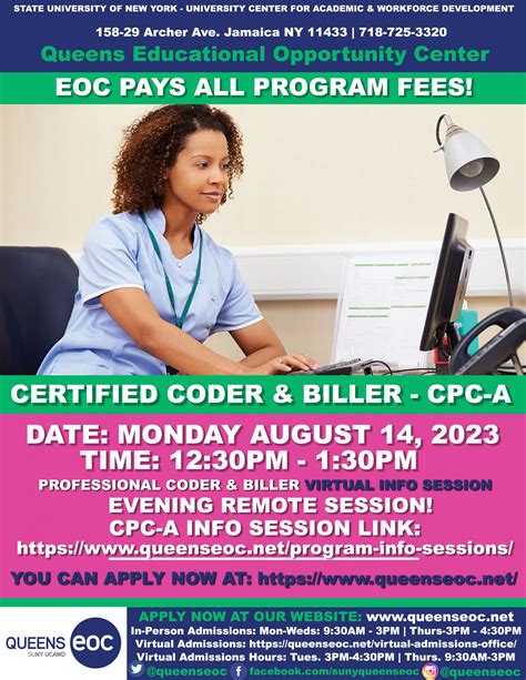 Certified Coder And Biller Cpc A Virtual Information Session Monday August 14th 2023