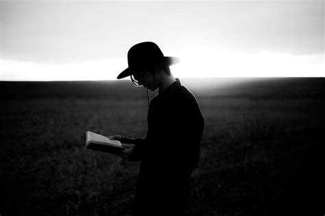 HD Wallpaper Man Reading Book Grayscale Photography Of Man Reading